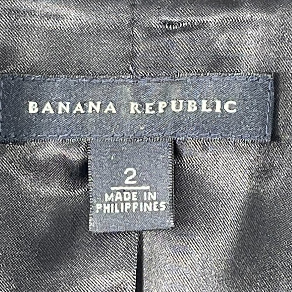 Banana Republic Wool Cashmere Pinstripe Blazer Gray Tailored Jacket Sz 2 - Picture 4 of 14